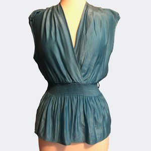 Beautiful Blue Silk/Cotton blend top